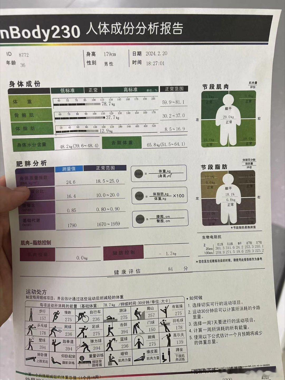 最近刚做了体测，保持的还行[馋嘴] ​​​