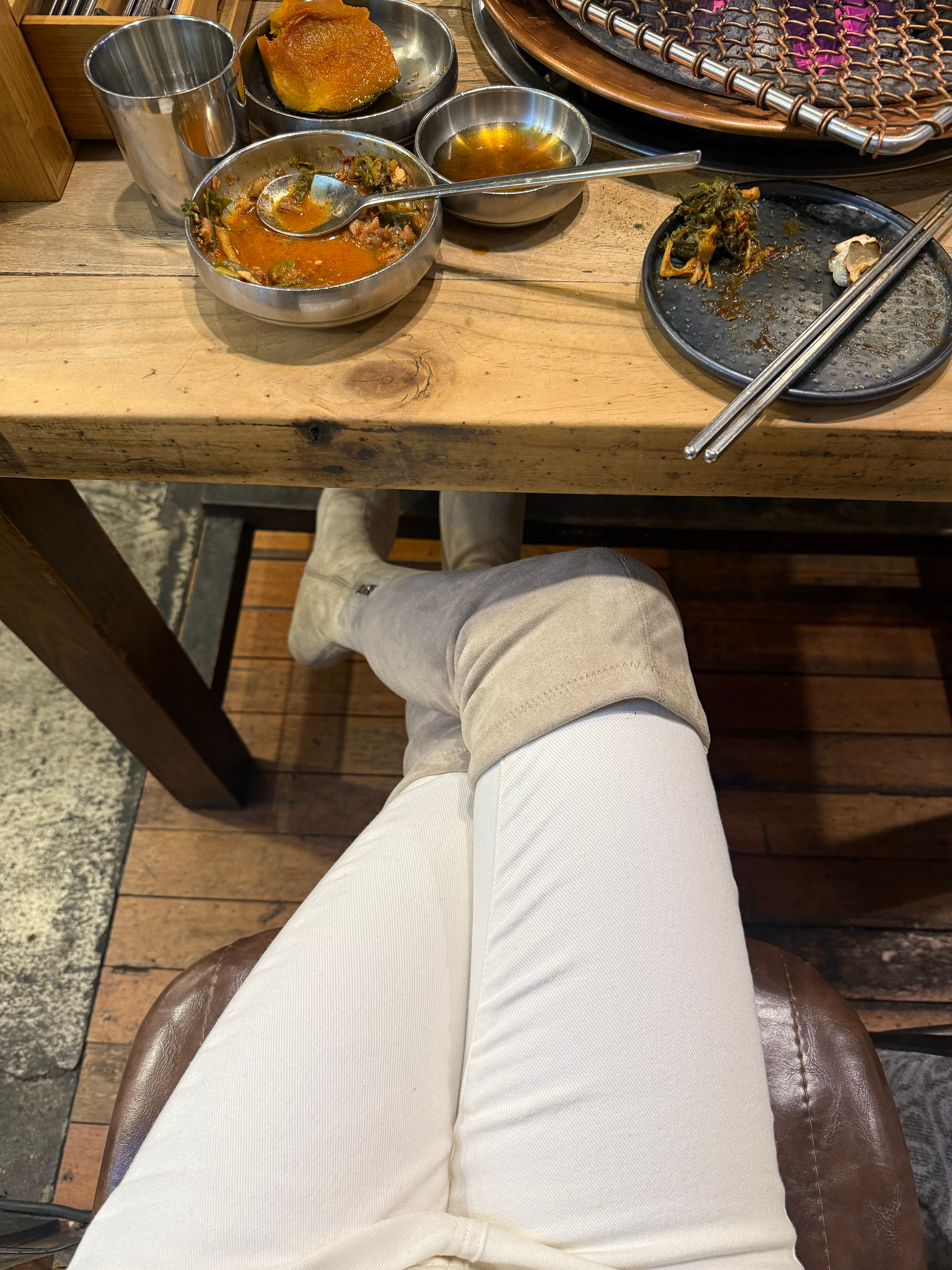 我的白裤子还幸存 lucky 没有溅自己一身 