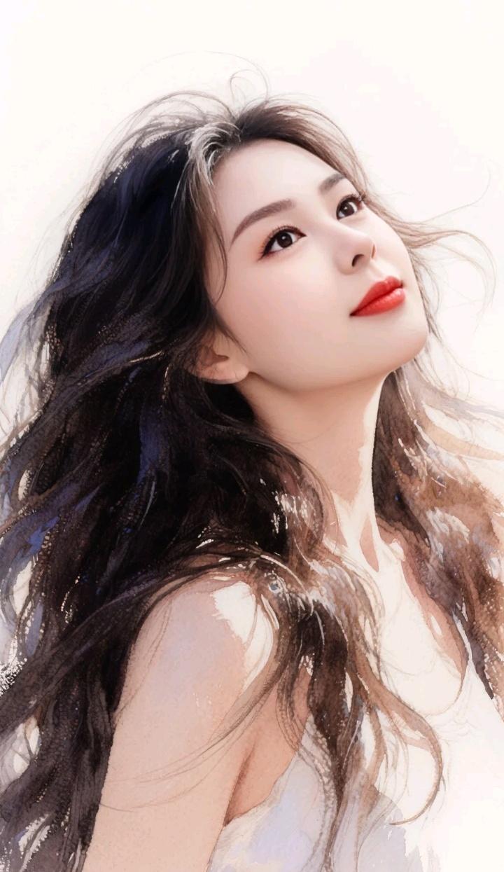 长发飘逸，红唇微启，如梦似幻。女人30岁,如何穿搭减龄? 职场女人味穿搭 轻熟女
