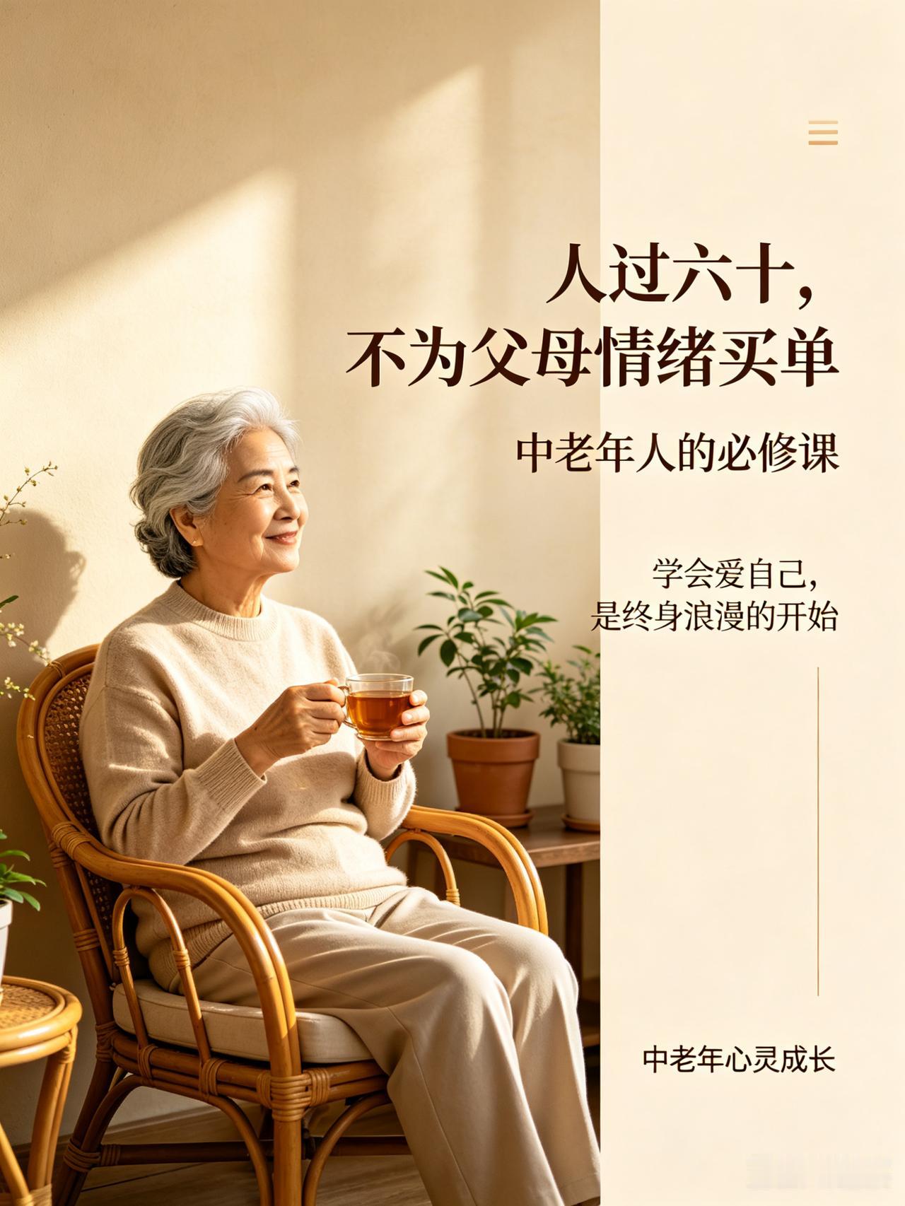 人过六十，不为父母的情绪买单，是中老年必修课
 
人这一辈子，走到六十岁，历经半