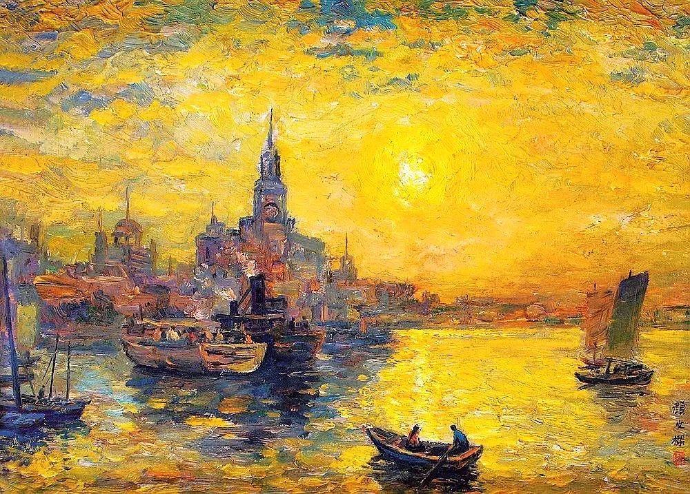 中国第一代油画家的风景画，中国美！这组风景油画是中国第一代油画家之一的...