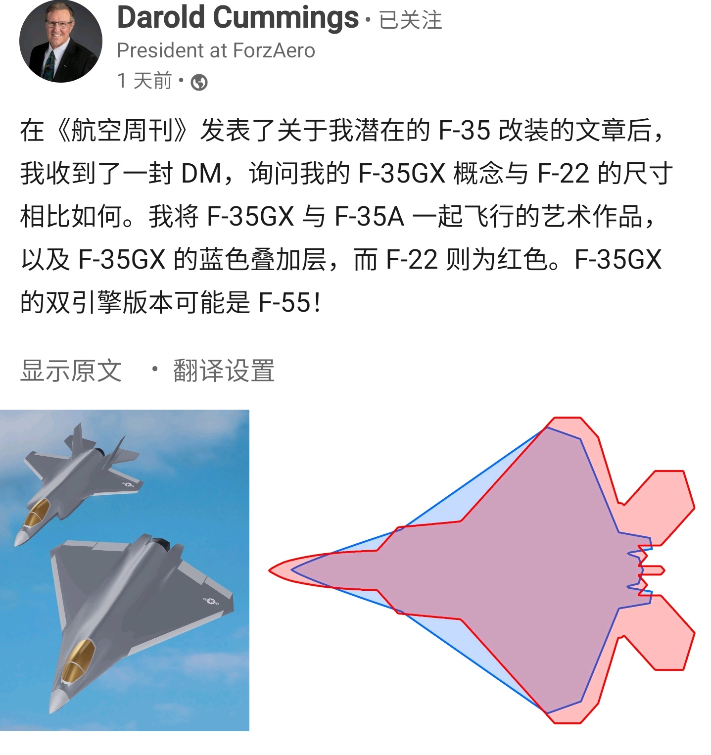 曾经参与YF-23设计工作的达罗德·卡明斯（Darold Cummings）绘制