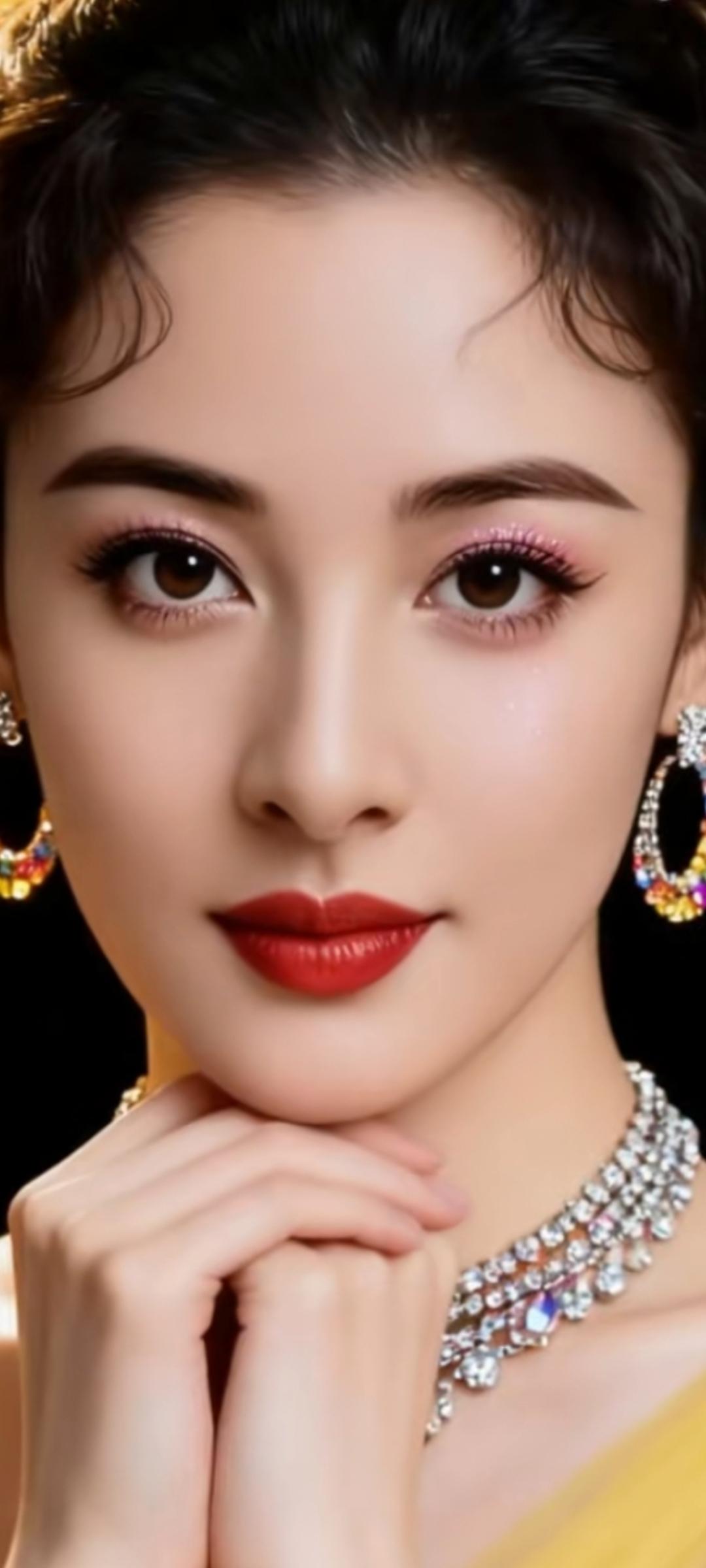 惊艳的东方美人，红唇与珠宝的完美结合！