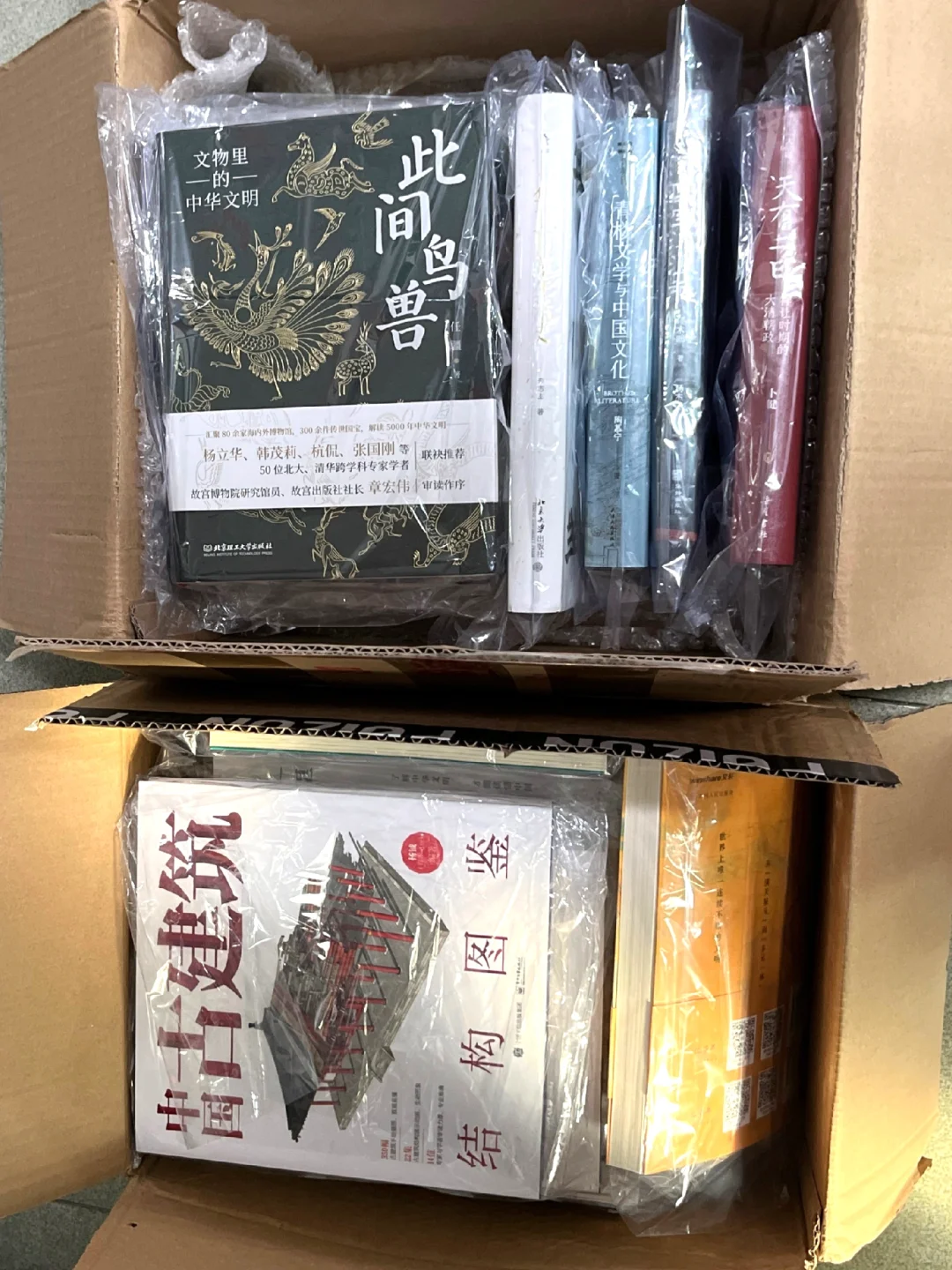 今天寄出两箱书，书目如下