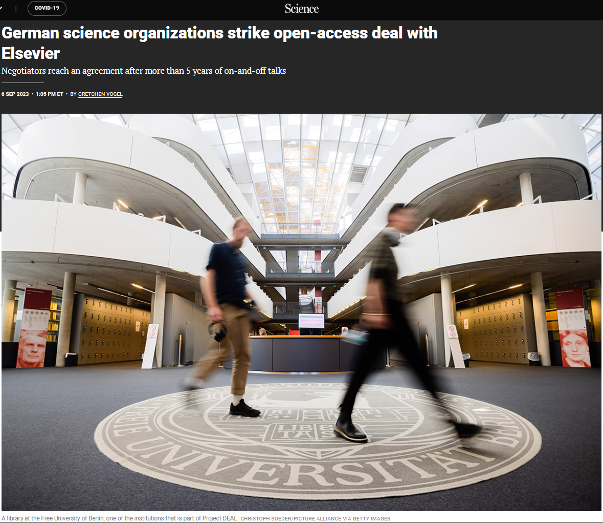 德国科学界再拿下一城，跟科学出版商巨头Elsevier达成协议：今后德国学者可在