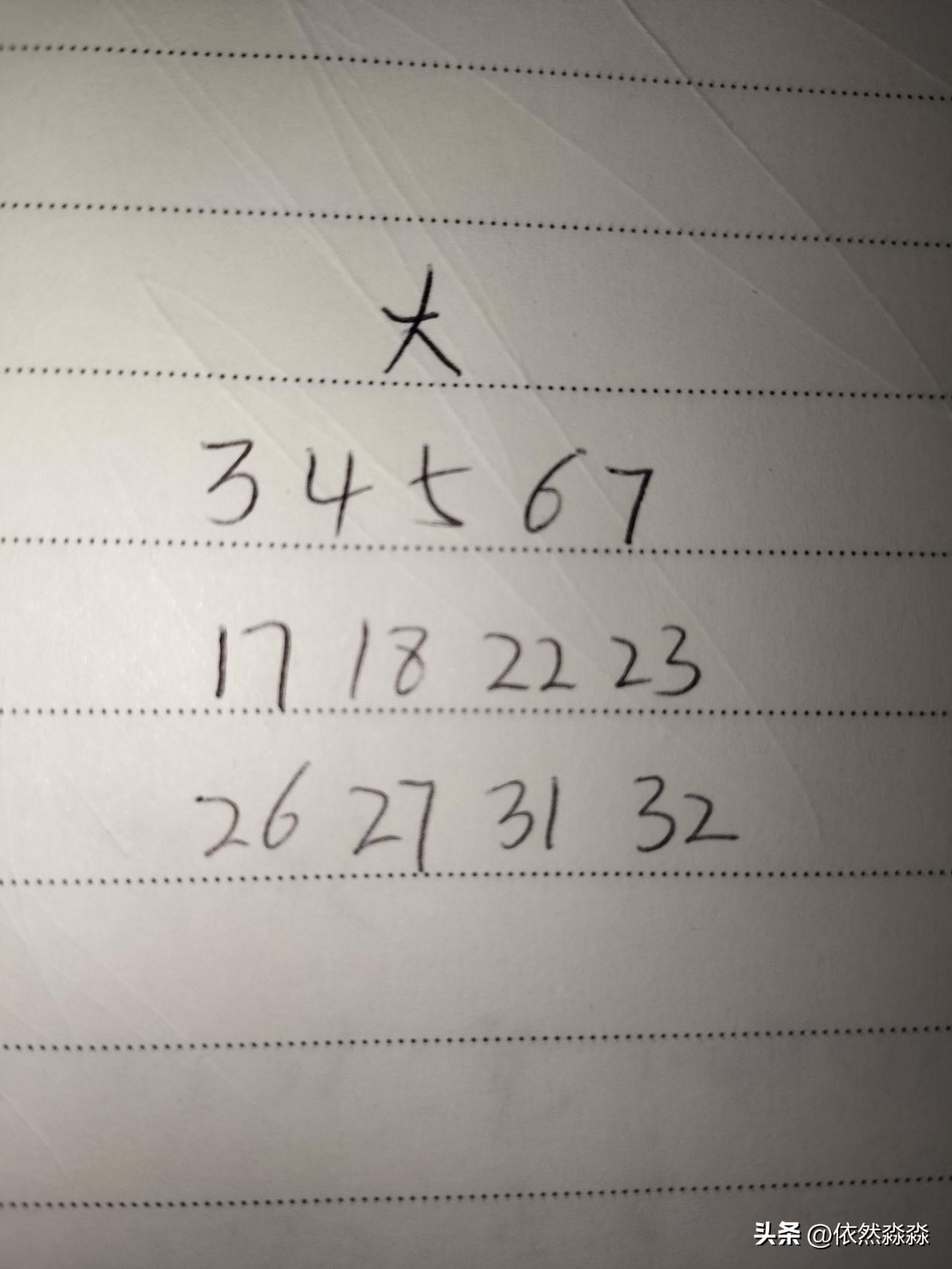 大乐透26120期：这三组号码中，每组除连号外，最多一码，第一组03、04、05