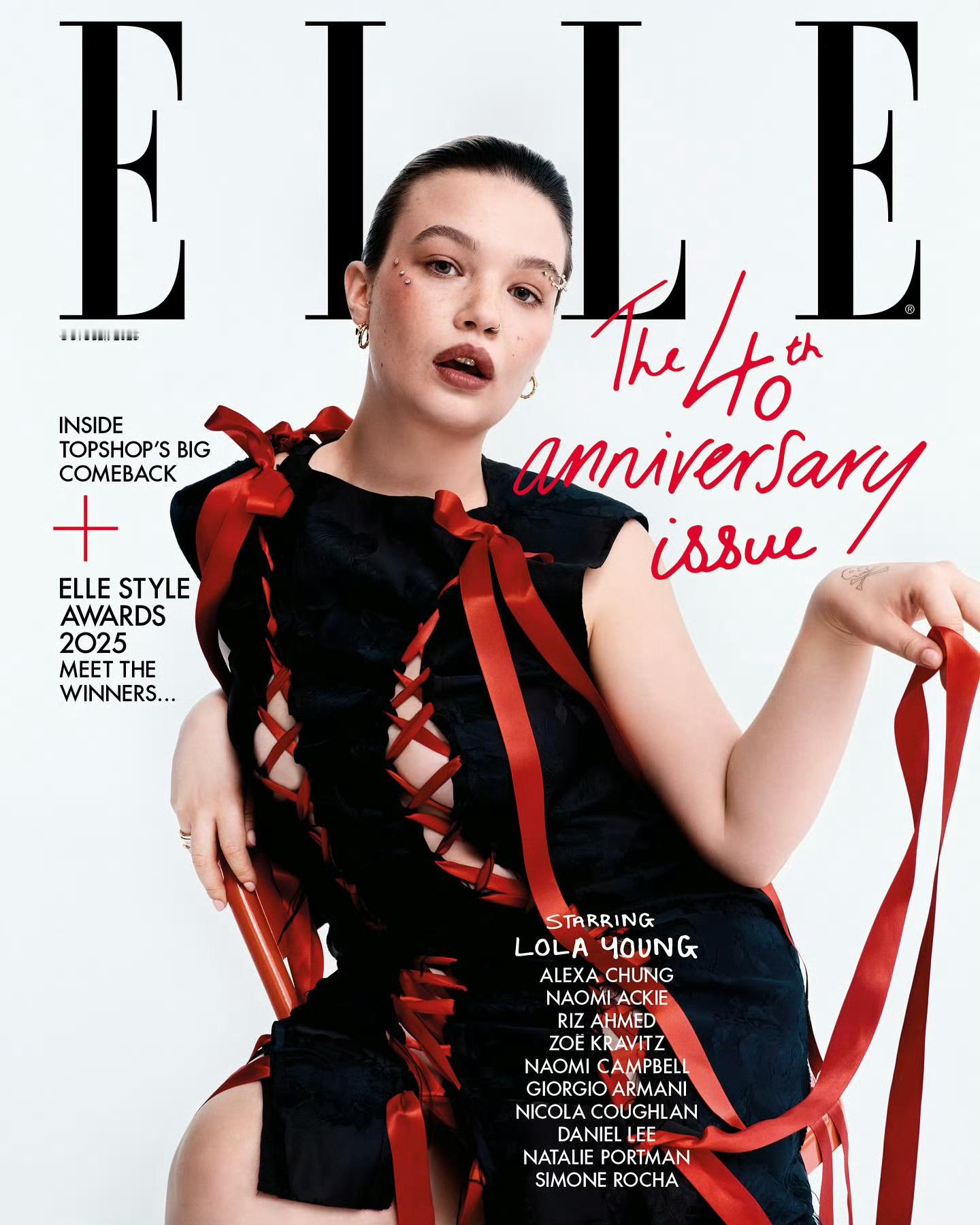 Lola Young ELLE UK 四十周年10月刊封面摄影: Fabien 