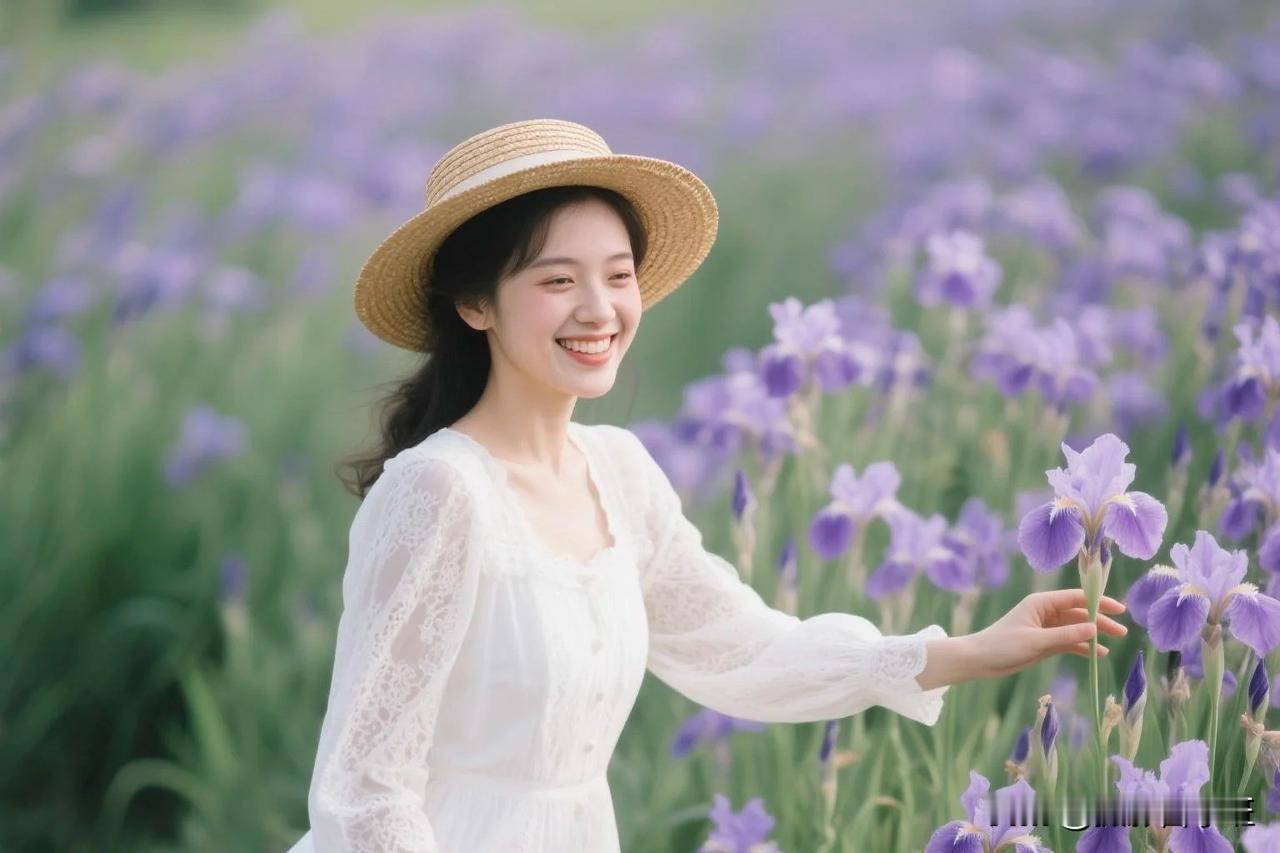 鸢尾花拍照，8个拍照动作，亲近大自然，优雅又好看

鸢尾花盛开，那一片紫色的浪漫