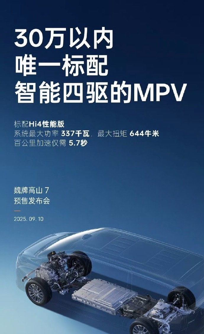 今晚两台我非常期待的车发布智己LS6和魏牌高山7一个超级增程一个四驱MPV真棒！