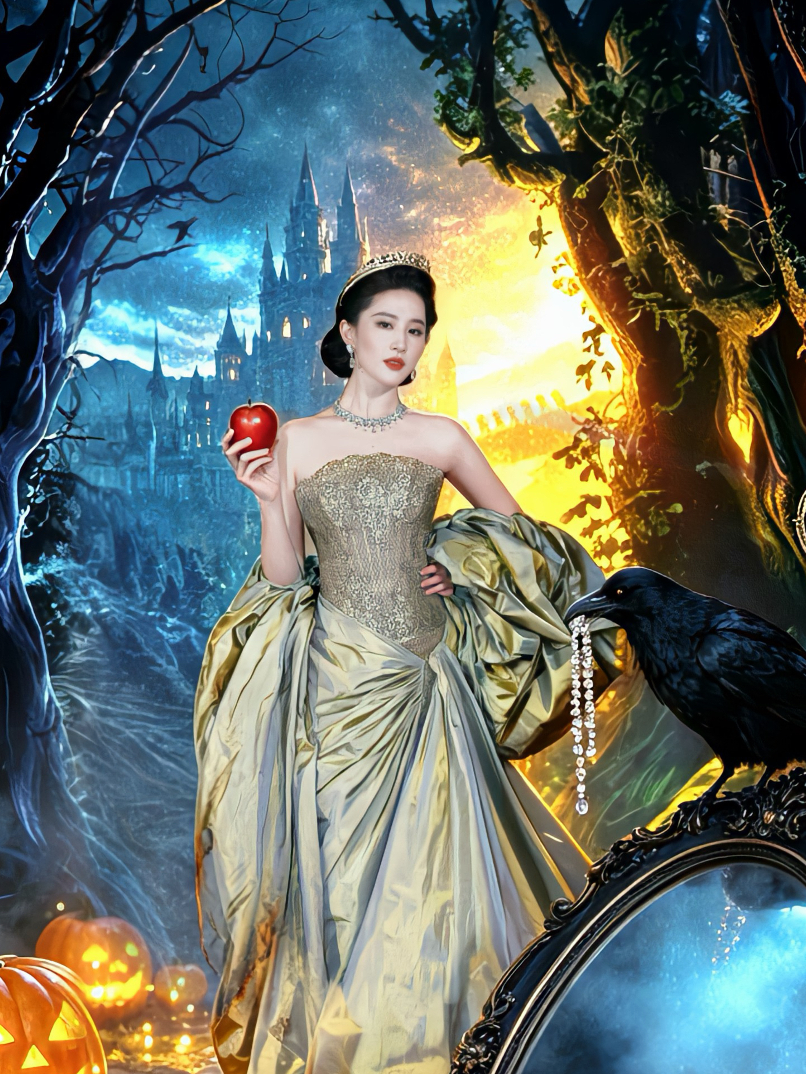 升级一下万圣节毒皇后风格手机壁纸版本～ 