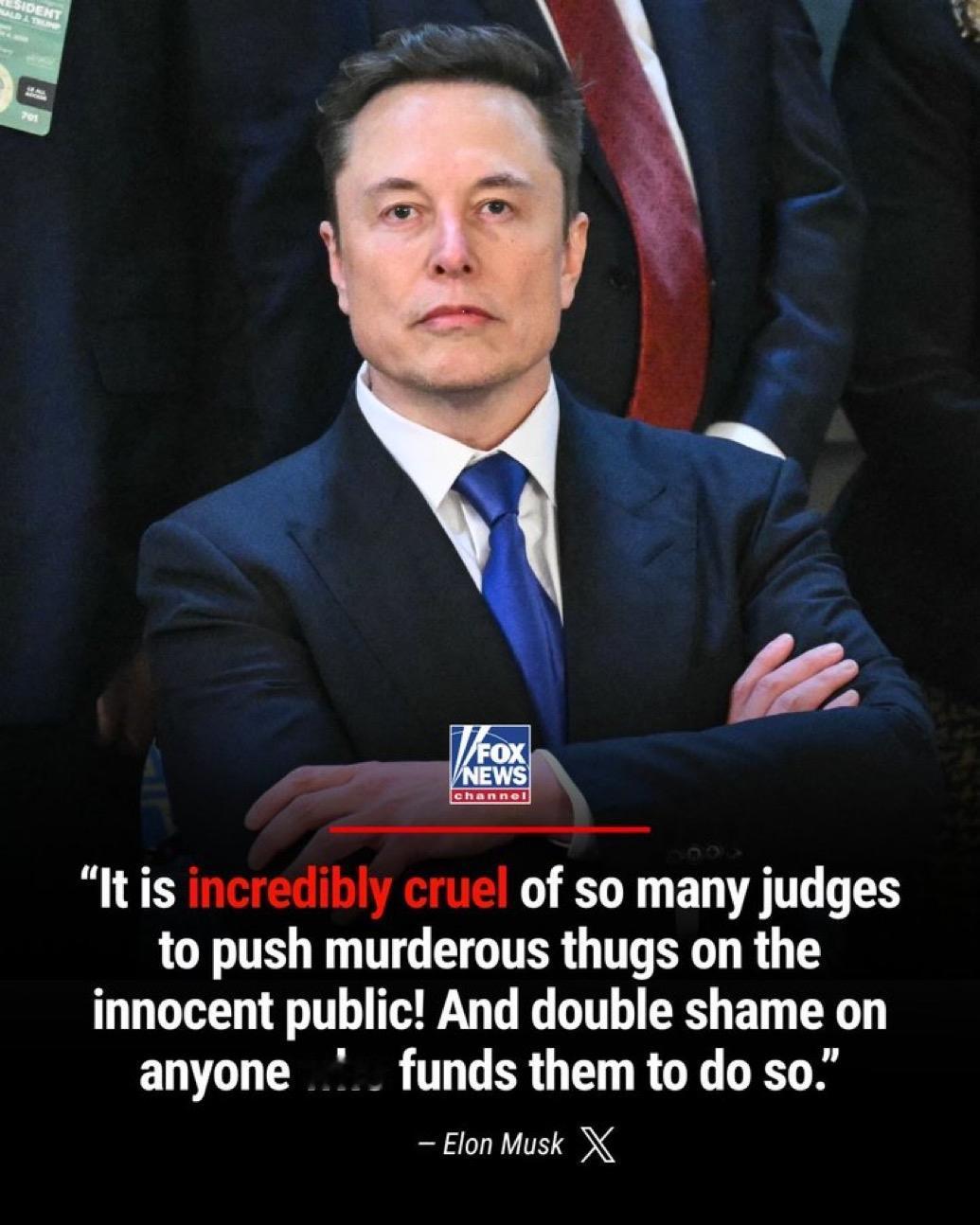 马斯克公开谴责那些放任职业罪犯逍遥法外、恐吓公众的法官：

“如此多的法官竟然把