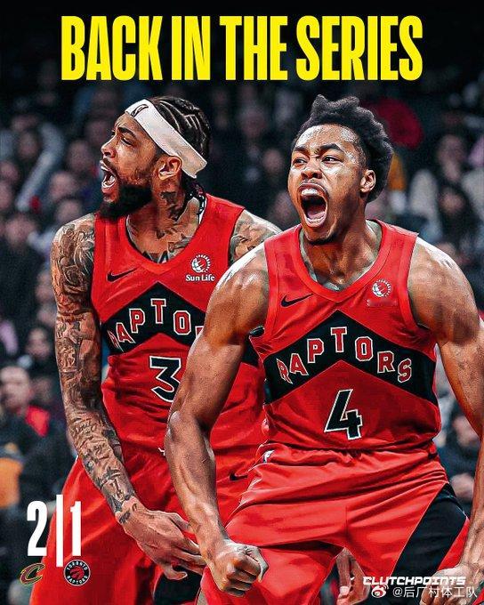 猛龙1比2骑士 以为没悬念了，结果猛龙一场22分大胜，1-2扳回一城。骑士前两场