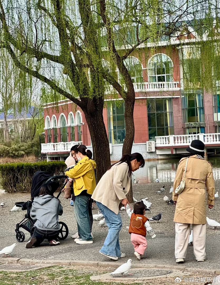 何穗带儿子逛公园被偶遇 