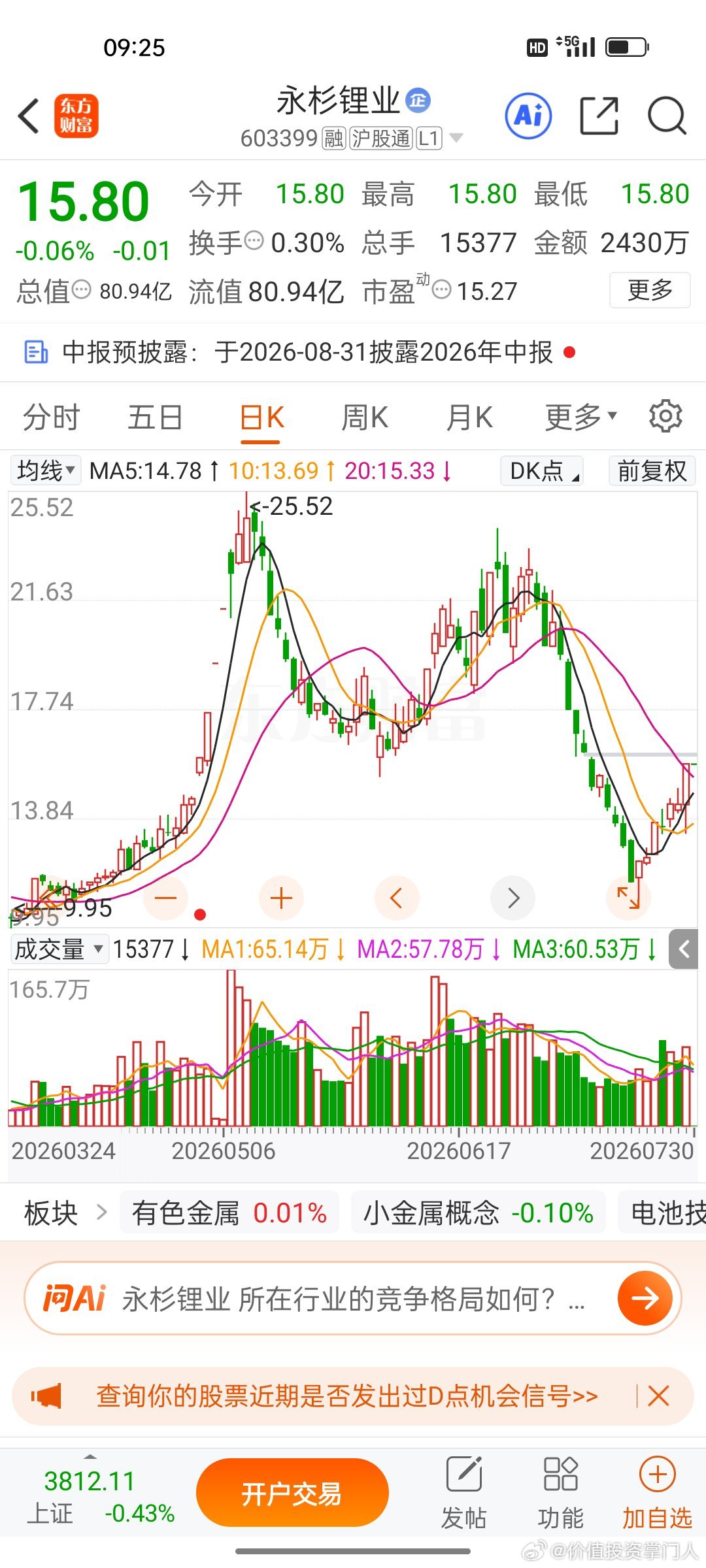 永杉锂业，逢低关注 