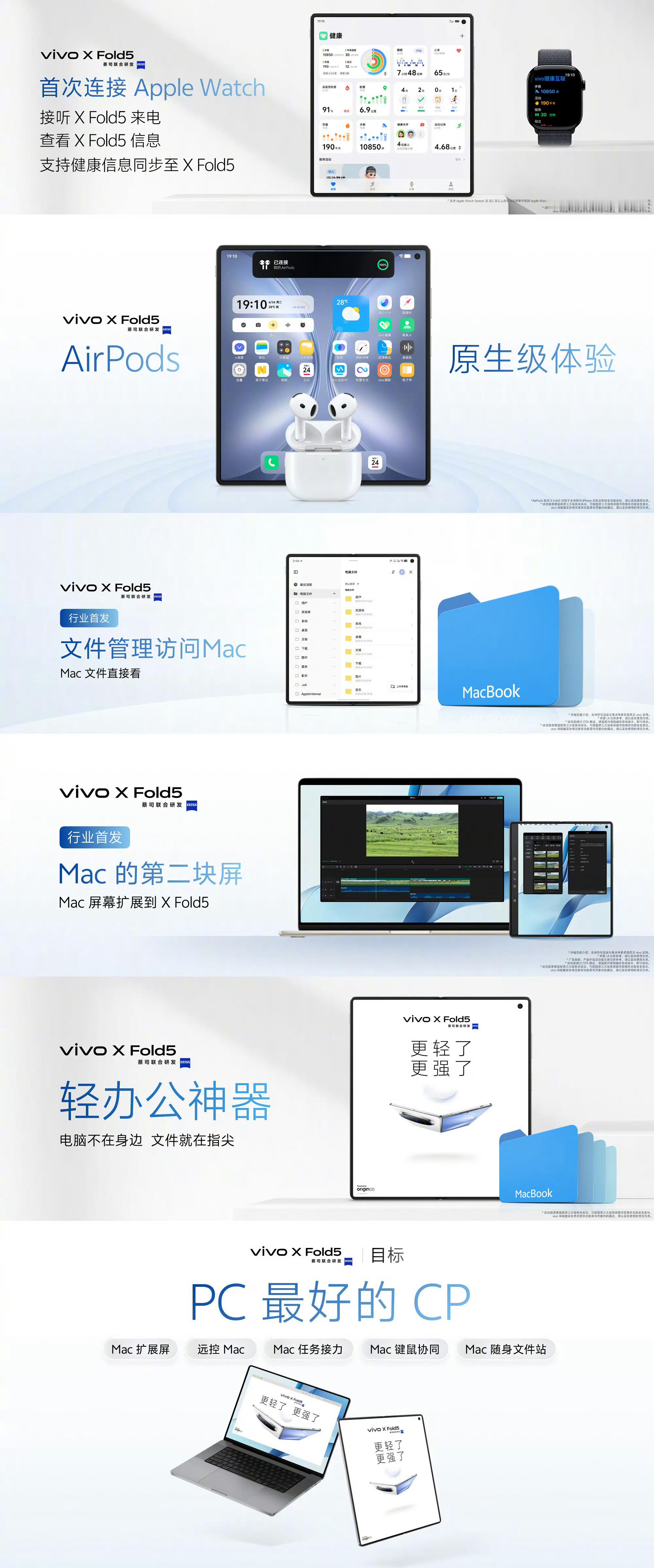 能连接Apple Watch，可接听来电、查看信息，甚至同步健康数据到vivo健
