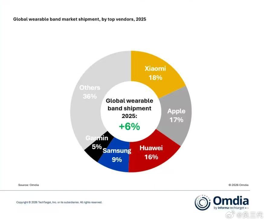 2025年全球可穿戴市场小米 18%超越苹果了，并且时隔五年重回第一。小米手环不