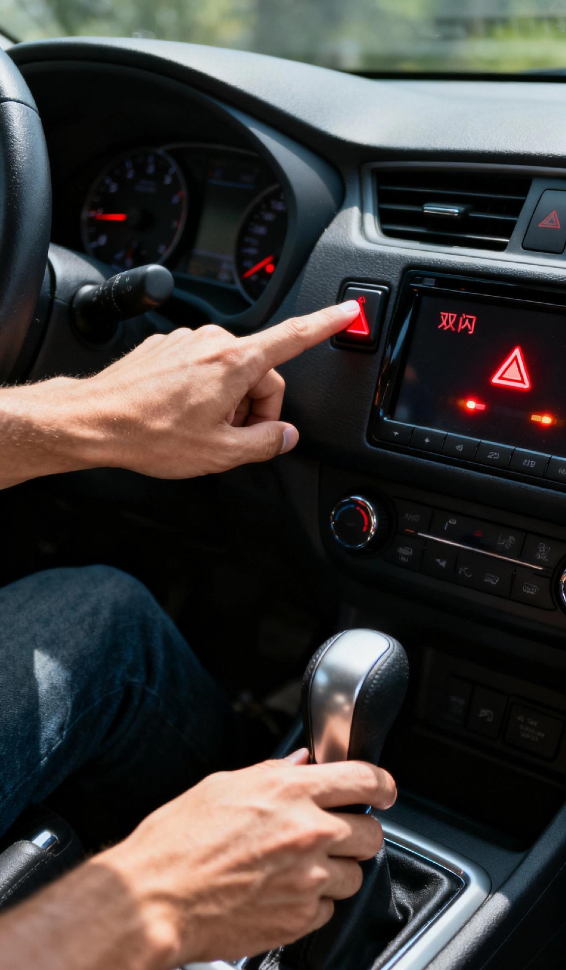 遇车辆失灵先稳神！紧握方向盘防跑偏，立刻开双闪警示后车。能控速就降挡（手动挡逐级