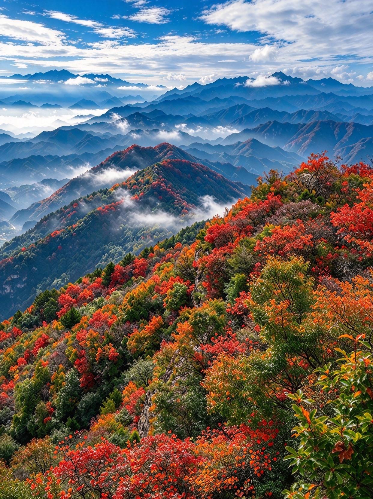 没在光雾山！西安1h直达的圭峰山红叶封神。谁懂啊！本来只是周末进山追红...