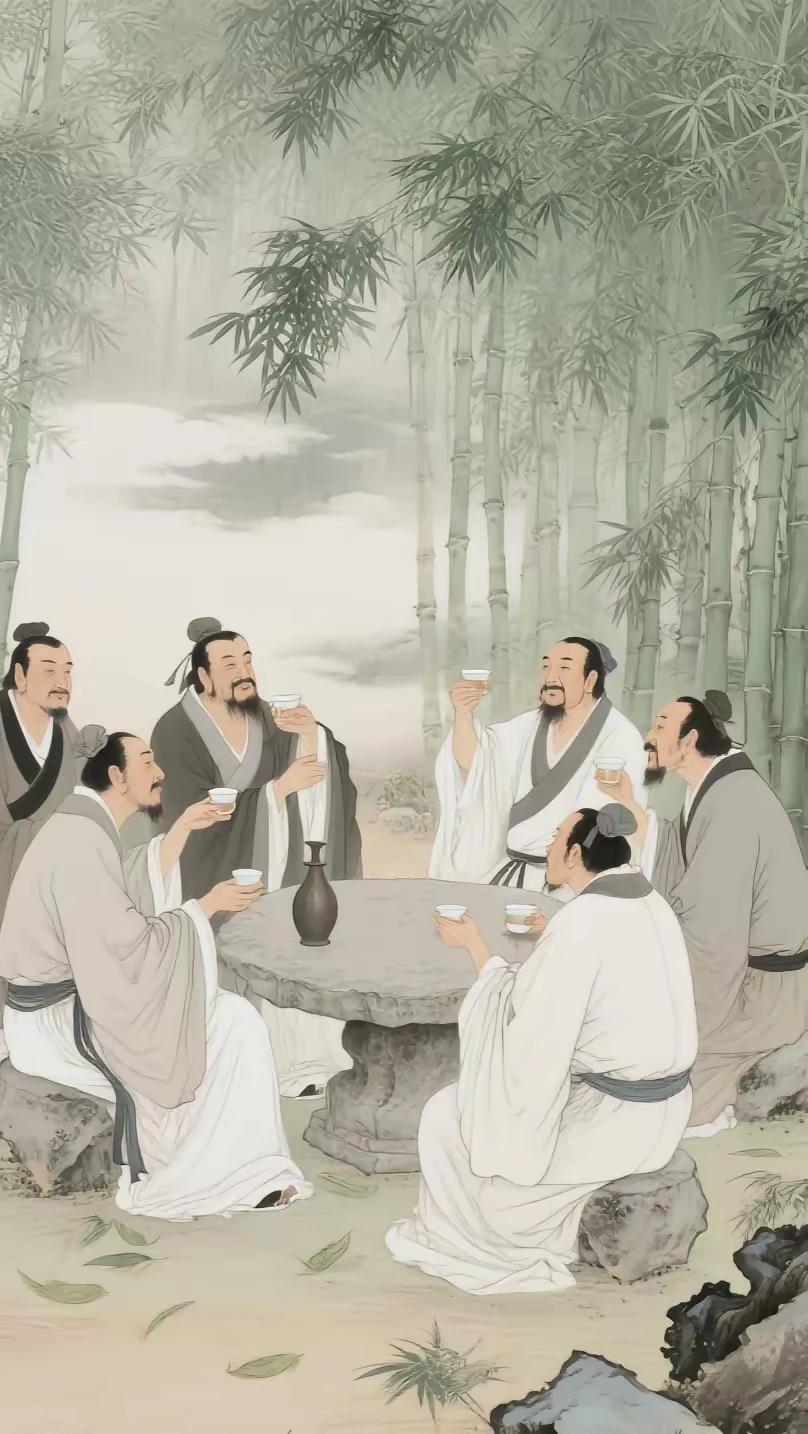 新联邀对
上联：竹林设酒群贤聚
下联：七贤赋诗风雅颂