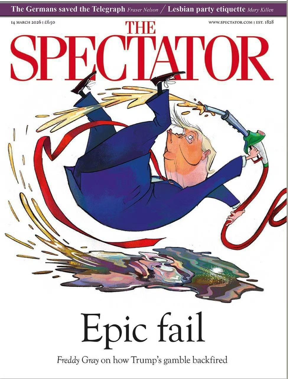 这是英伦老牌保守派杂志《The Spectator》的封面，以漫画形式讽川子的中