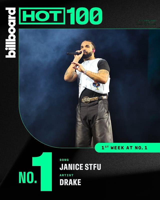 【本周Billboard Hot 100 单曲榜前十出炉】 /Drake 新专辑