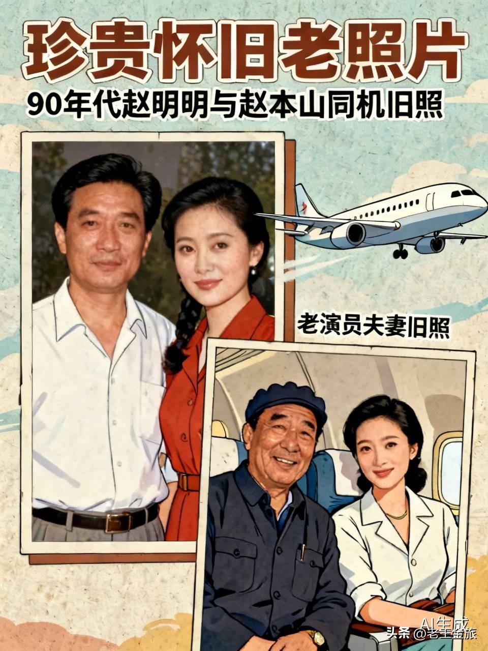 珍贵怀旧老照片总能勾起无数回忆。90年代那张赵明明和赵本山的同机旧照，信息量超大