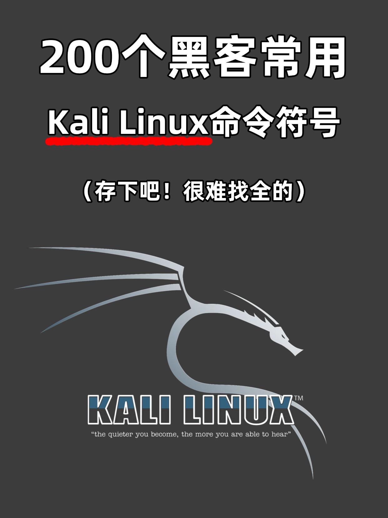 200个黑客常用kali Linux命令。