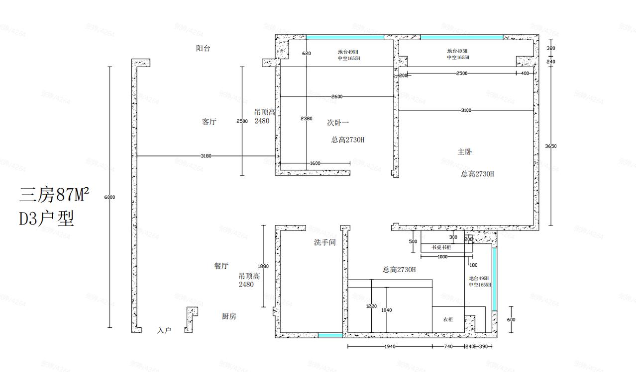 深圳公租房户型图，87平，月租金2180，物业费331/月，你们觉得怎么样？