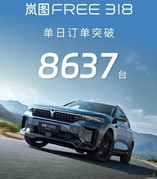 岚图FREE 318预售24小时订单超8600台！
在岚图FREE 318开启预