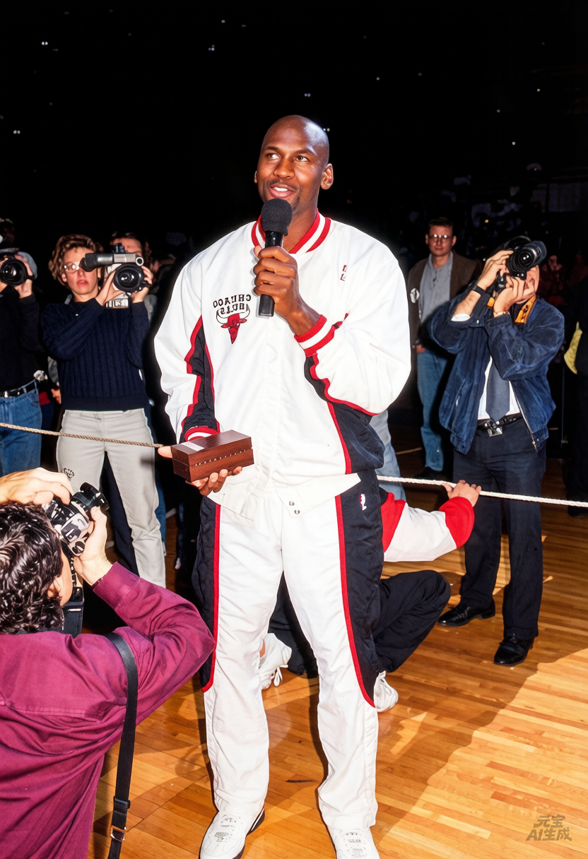 Michael Jordan 领冠军戒指  通过鞋子来看就知道领的哪年总冠军戒指