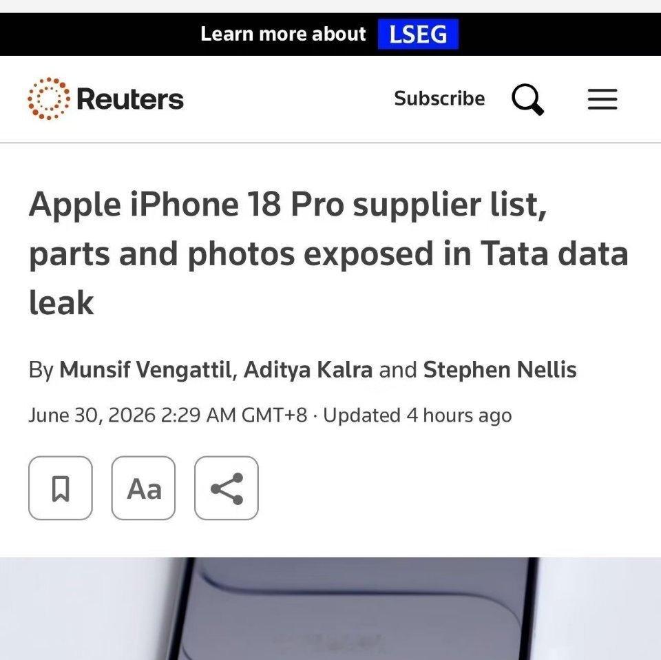 iPhone史上最严重泄密，630G机密上暗网，苹果正在疯狂删帖。 