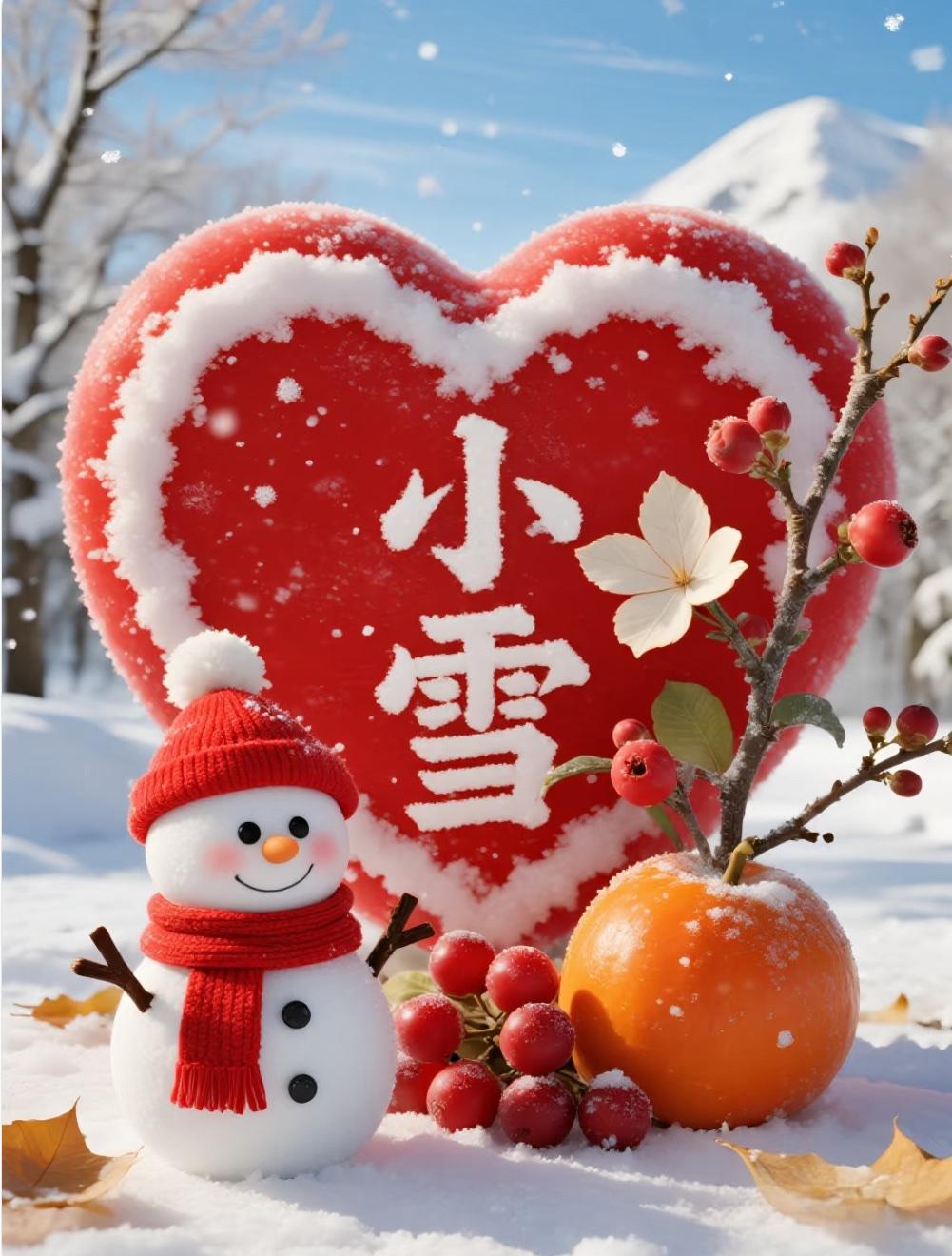 今天是小雪，
小雪节气预示着初冬寒意渐浓。
此时，北方地区可能迎来初雪，
大地披