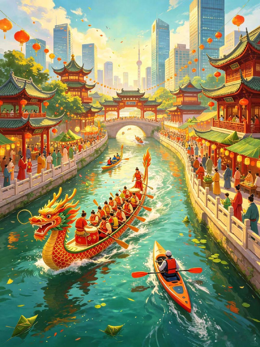 假如古代人在端午节穿越现代当古代端午风俗一朝撞入现代都市，满眼景象都充满新奇。街