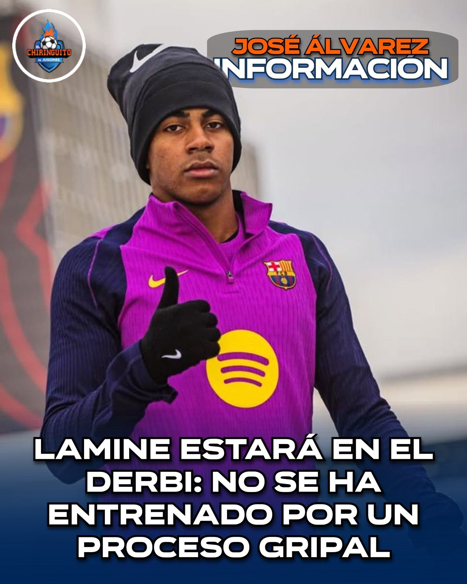 亚马尔昨天因为感冒没有进行训练，预计今天就能恢复，可以出战西班牙人的比赛。西班牙