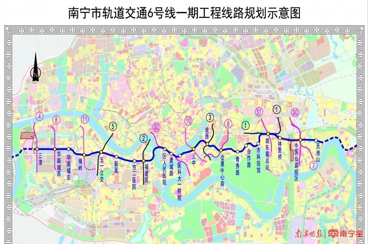 南宁地铁6号线一期｜在建东西向地铁，串联多家三甲医院

南宁地铁6号线一期是南宁