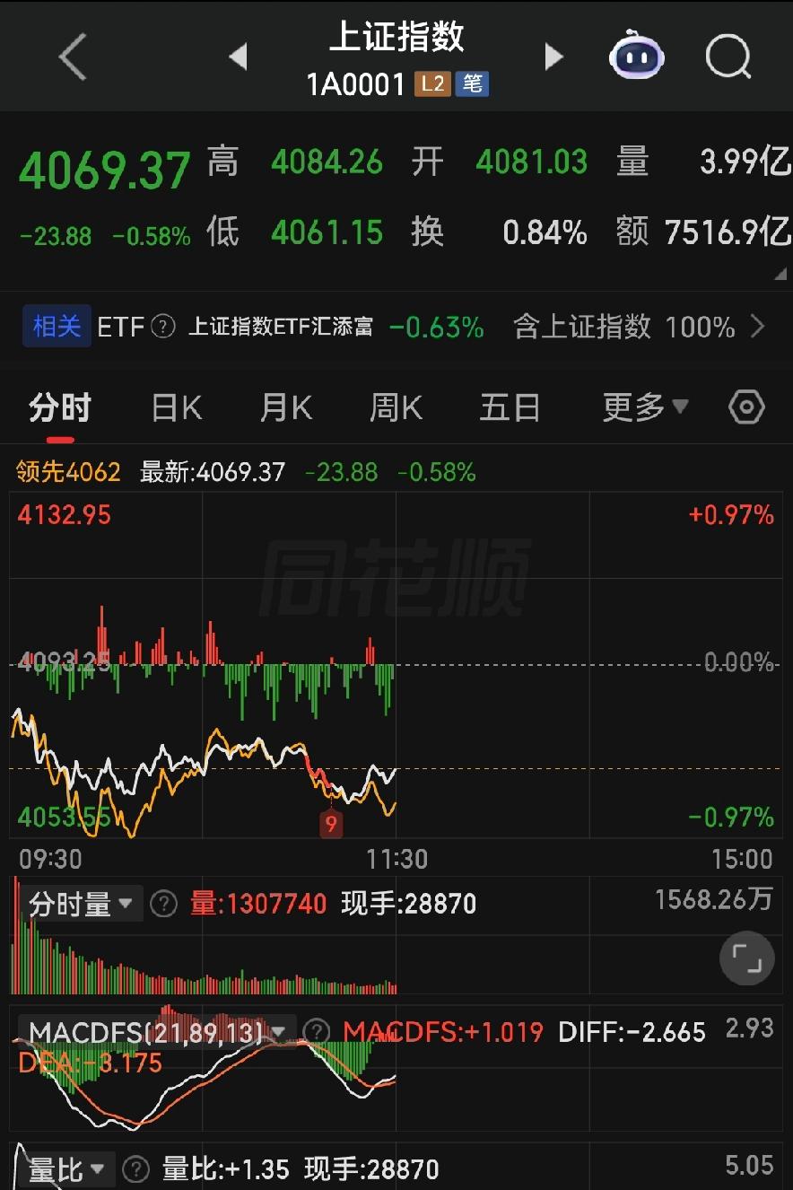 上午跌得人心慌，下午到底咋个走？
 
各位朋友些，今天上午的盘面，说白了，一开盘