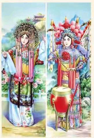 名家作品京剧年画四条屏欣赏