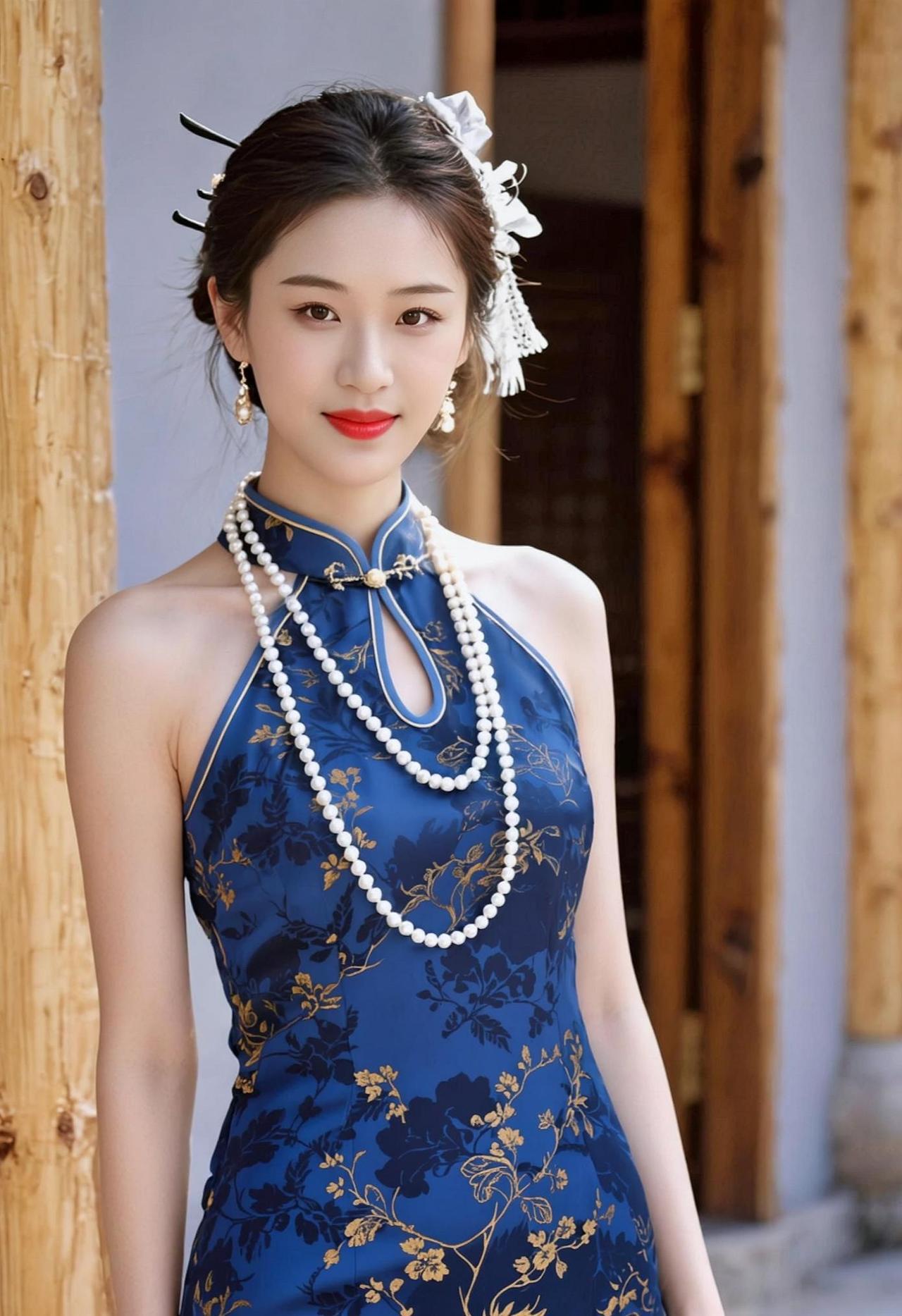 这旗袍一上身，我差点以为自己穿越回了民国，结果一低头，看到了脚上的小白鞋，瞬间梦