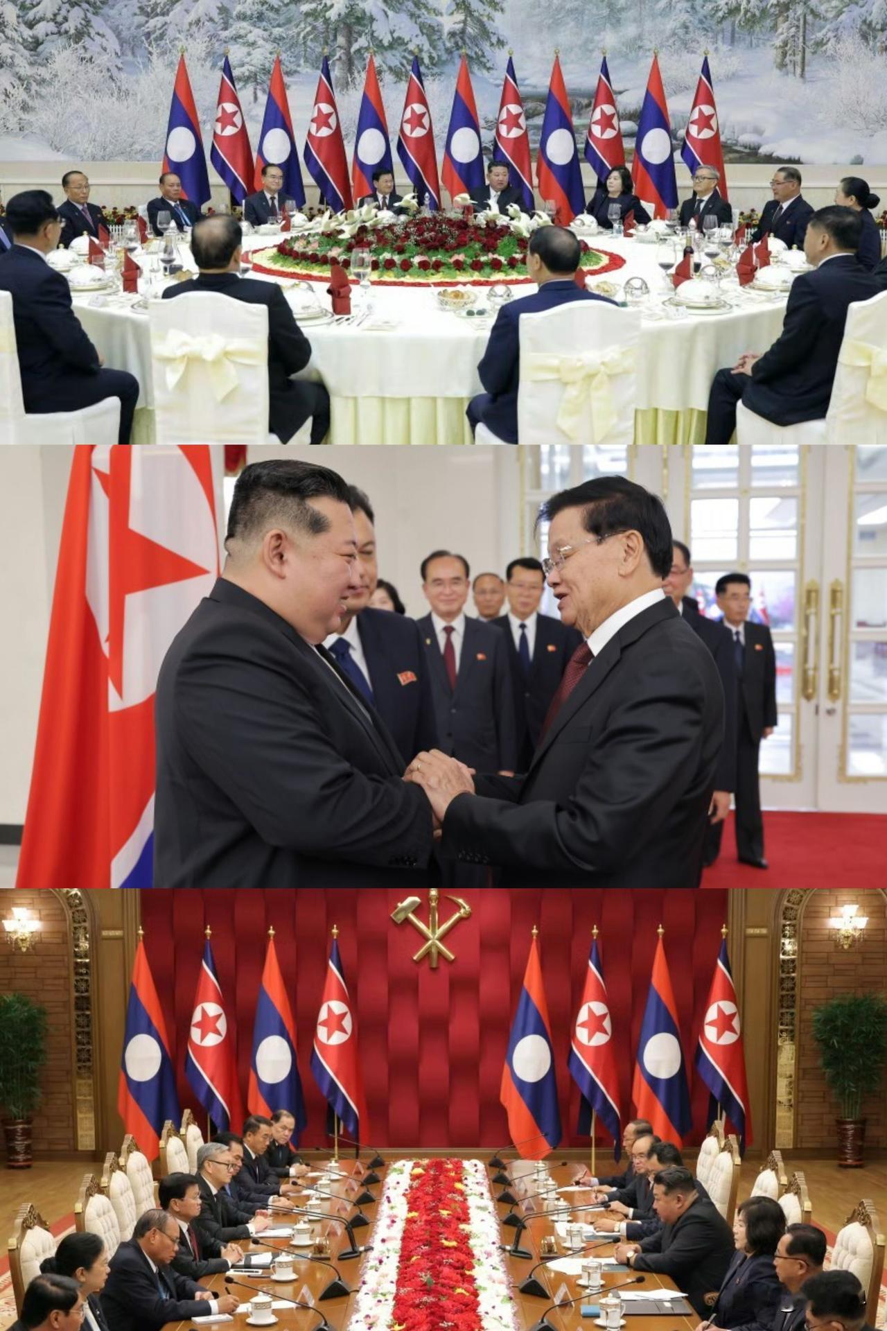 时隔14年，老挝通伦再访平壤，祝贺劳动党成立80周年！朝方热烈迎接，欢迎仪式上，
