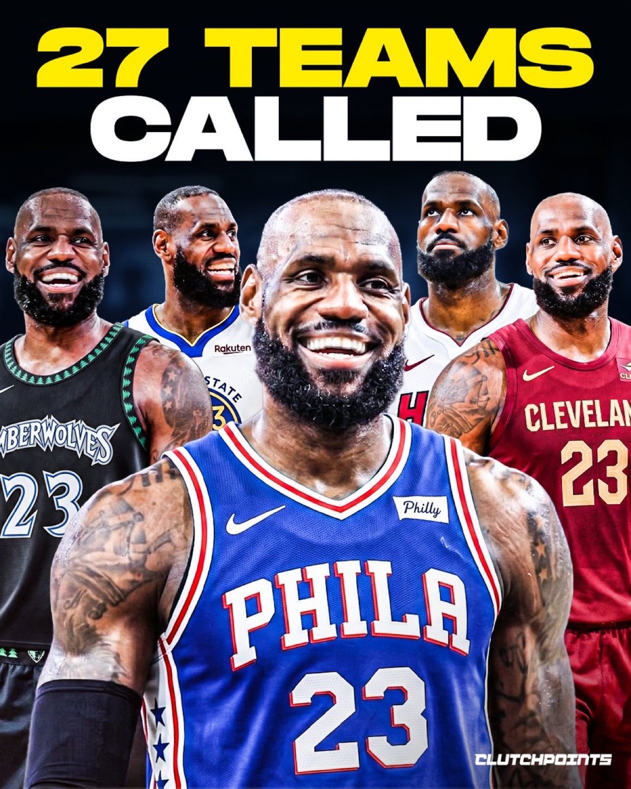 Dave：有27支NBA球队今年夏天讨论了签下詹姆斯的可能性。最后5支球队进入决