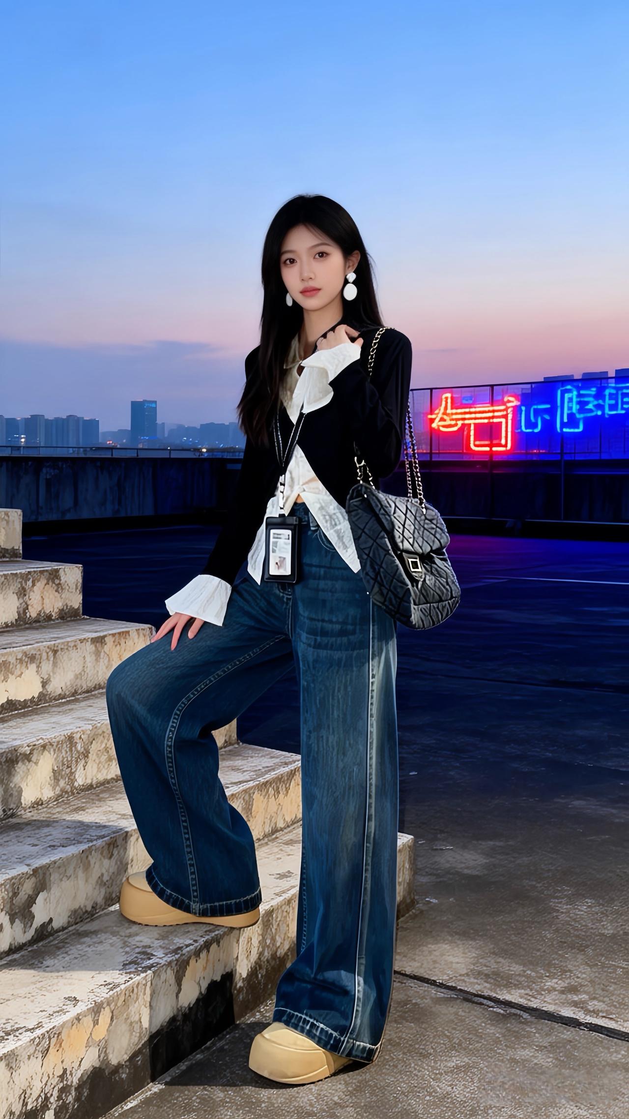 时髦穿搭 复古风格 又美又飒 阔腿裤修饰腿型的裤子