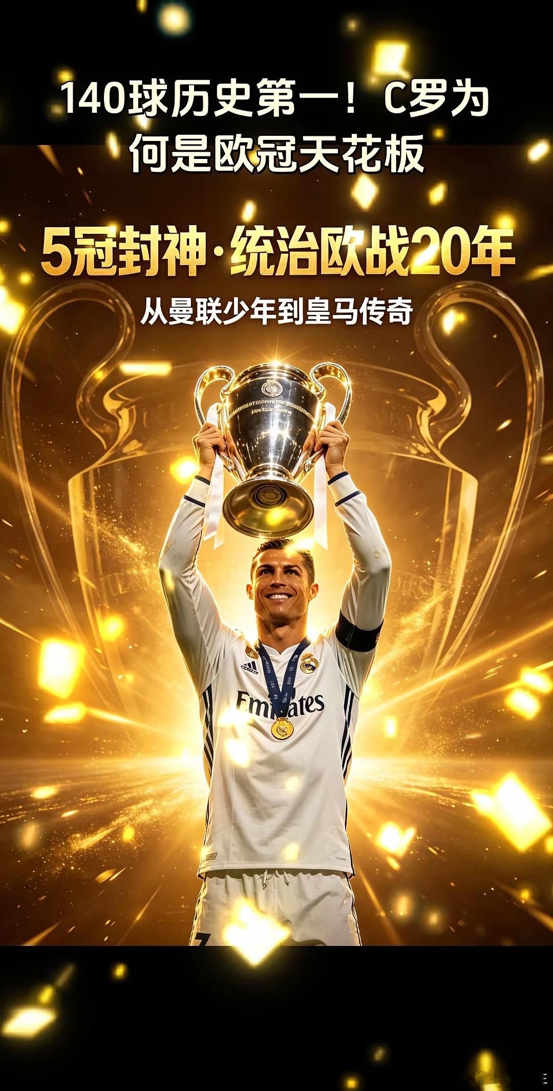 真正的欧冠历史第一人👑🏆5座欧冠冠军｜曼联1冠+皇马4冠⚽140粒欧冠历史第
