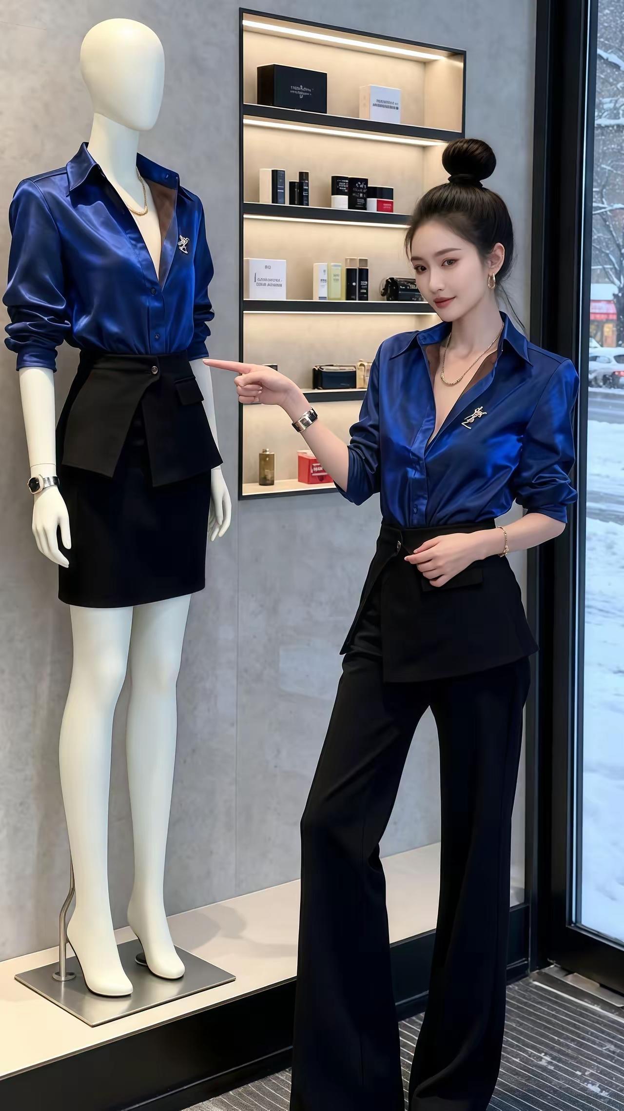 对联
上联：[作揖][作揖][作揖]；
下联：撞衫。