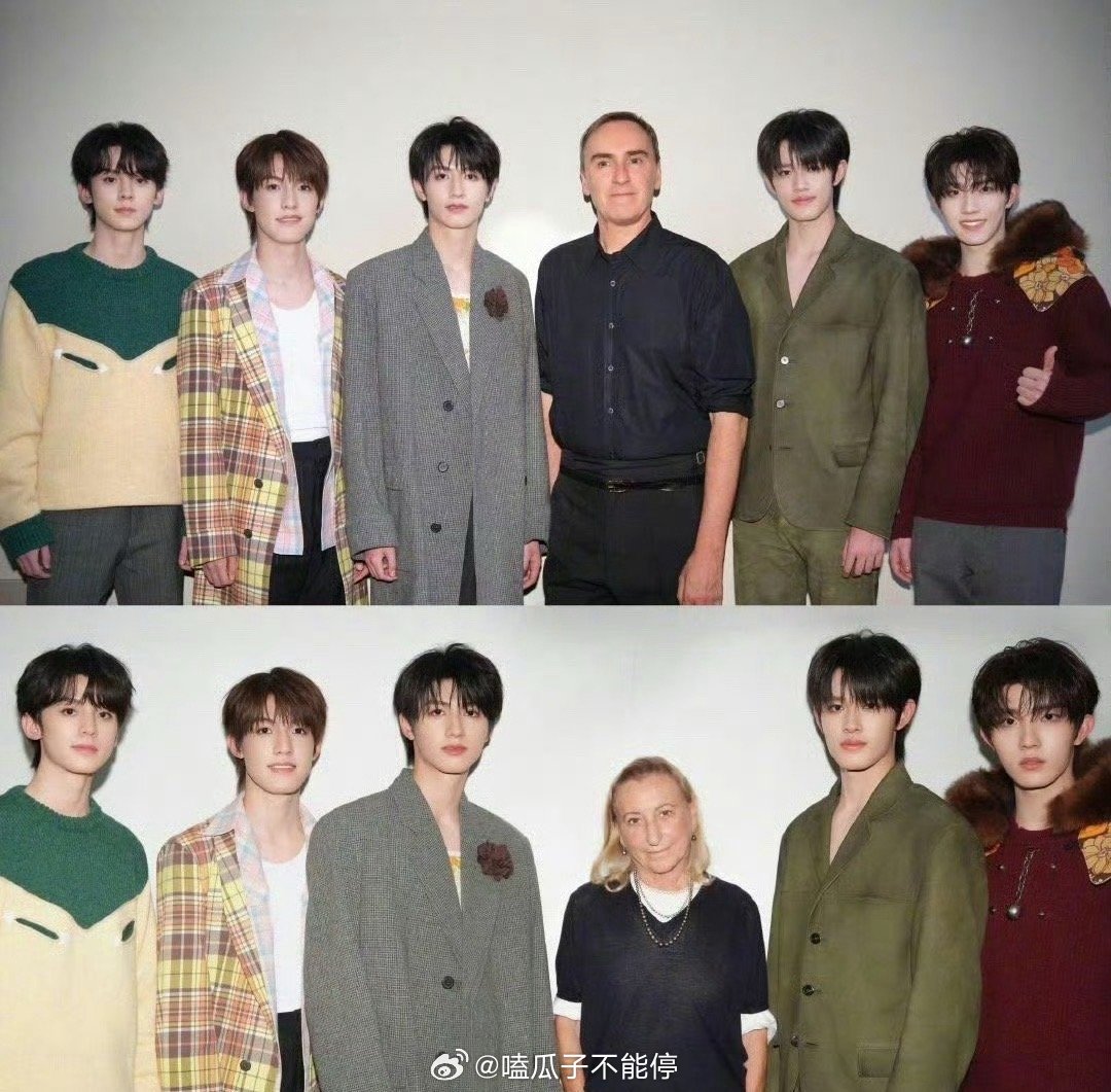 登陆少年五位弟弟朱志鑫 、张泽禹 、张极 、左航、 苏新皓 与Prada两位创意