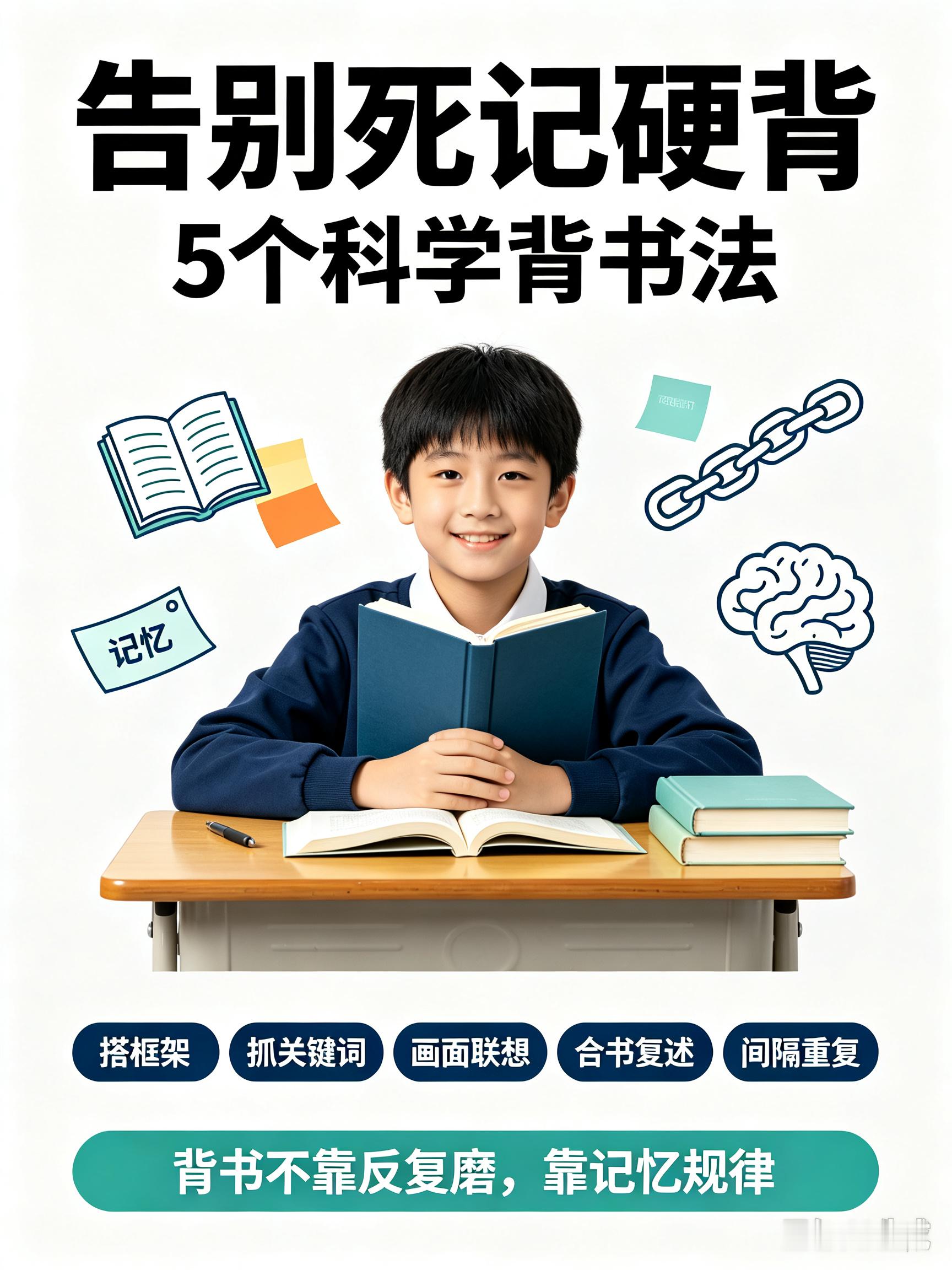 【告别死记硬背：五个科学背书法，背书不靠反复磨】绝大多数孩子背书都是假努力！一遍