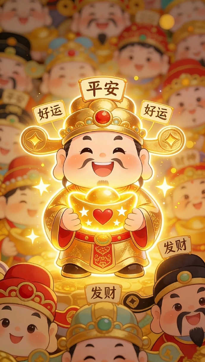 祝各位，好运、平安、发财。 