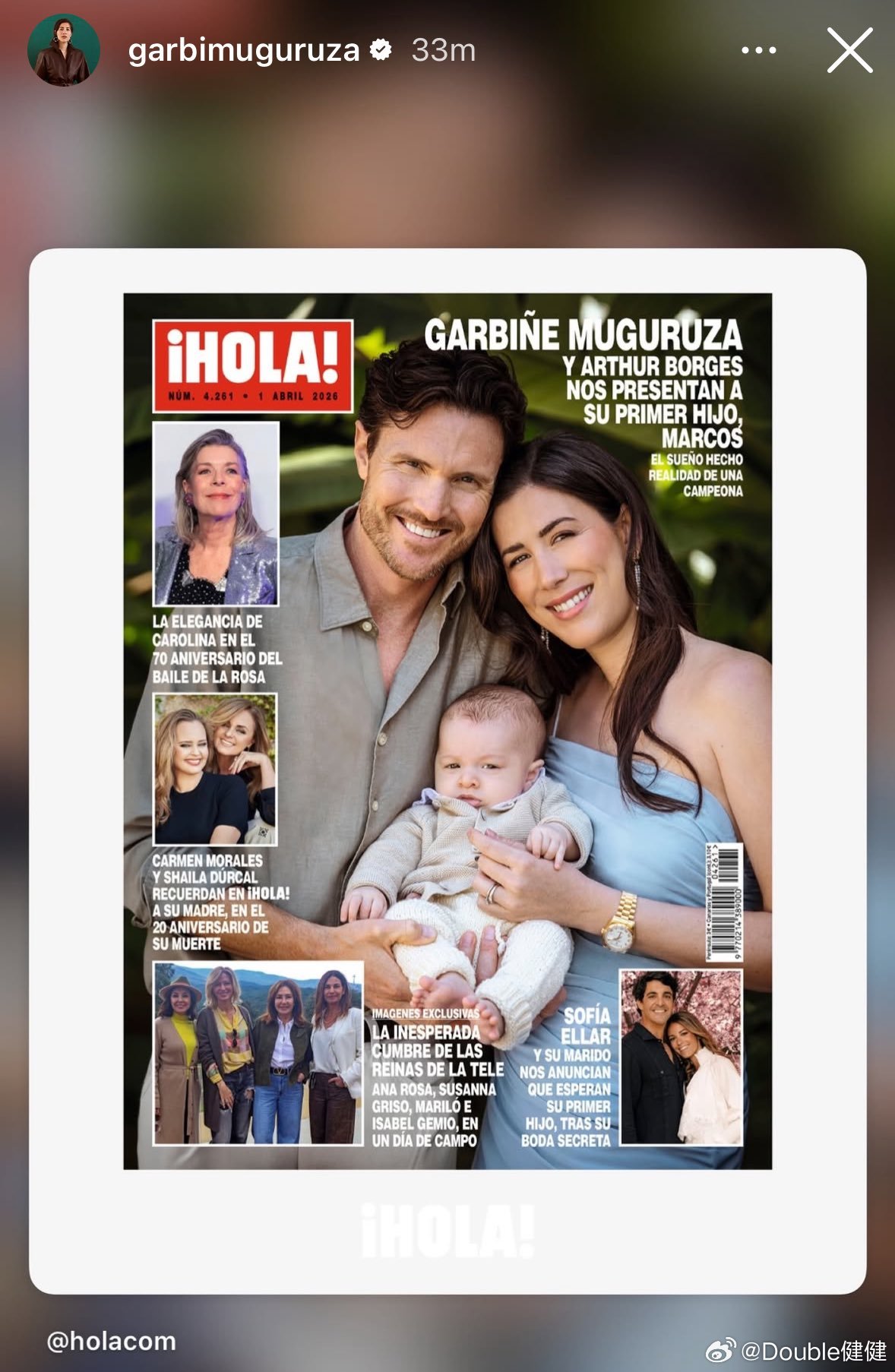 来两张全家福👨👩👦大坂直美一家穆古鲁扎一家（儿子）wta