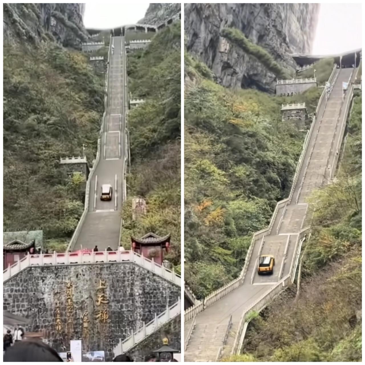 天门山景区
看似输麻了，实际上赢麻了
栏杆被撞断，赔偿是小事，关键是把自己的知名