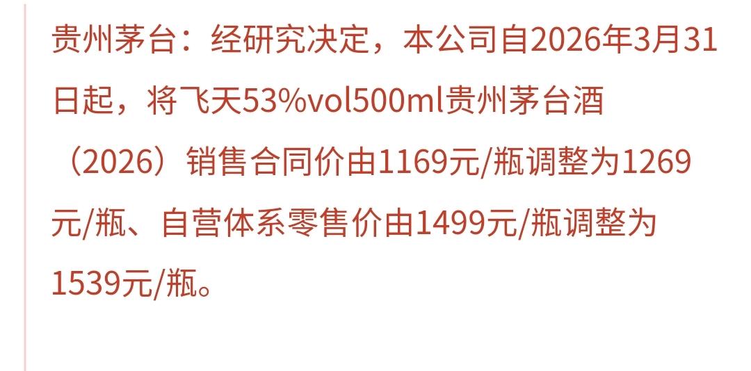 基金：这是不是白酒板块的利好消息
贵州茅台从明天开始，将飞天53%vol500m