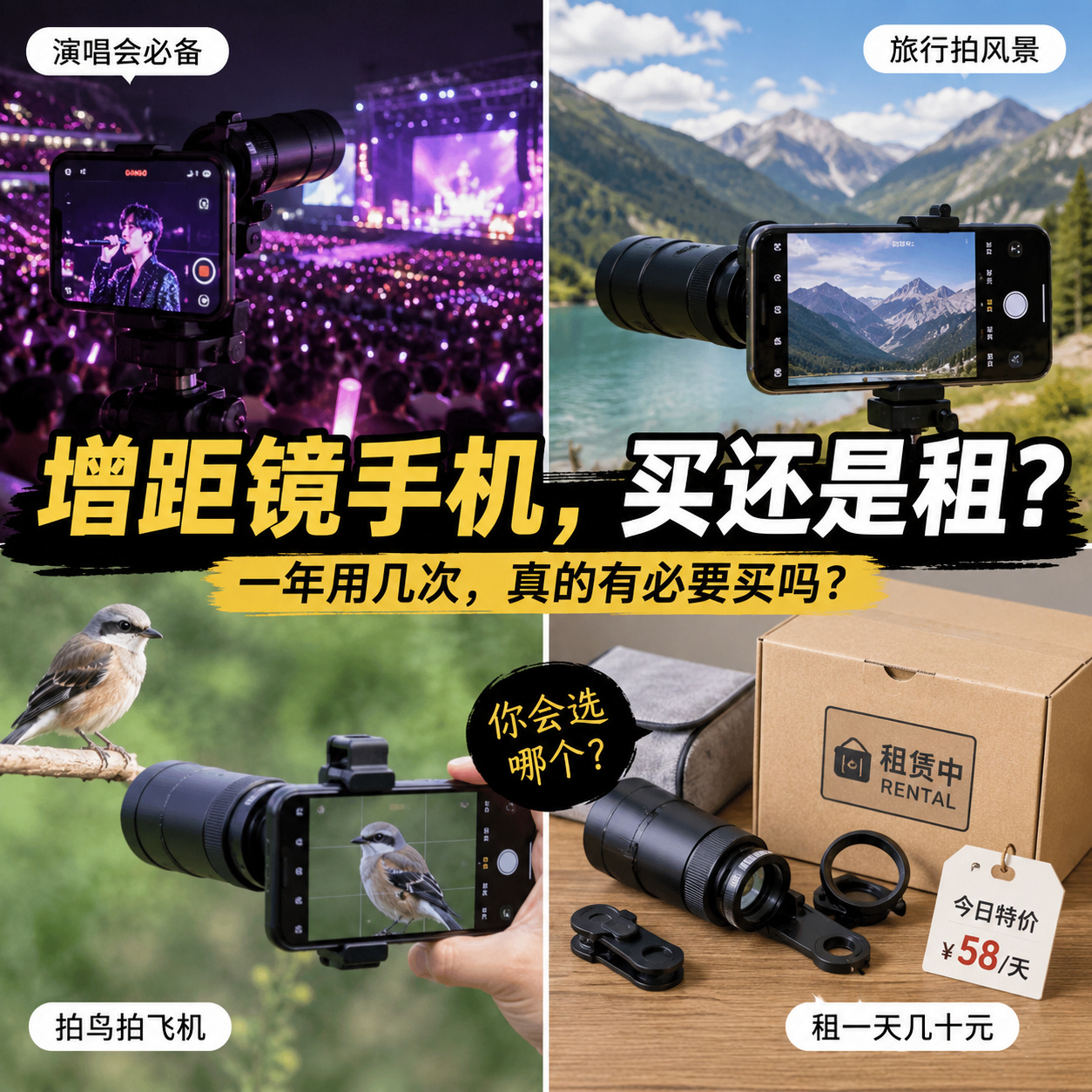 增距镜手机买和租哪个更划算 增距镜手机最近太热了，但一套增距镜现在普遍千元起步，